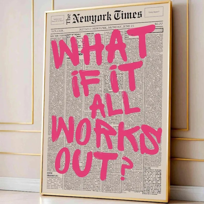 Retro-style "If All Goes Well" Newspaper Layout Posters, Stylish Wall Decorations Inspirational Posters, "If" Themed Posters