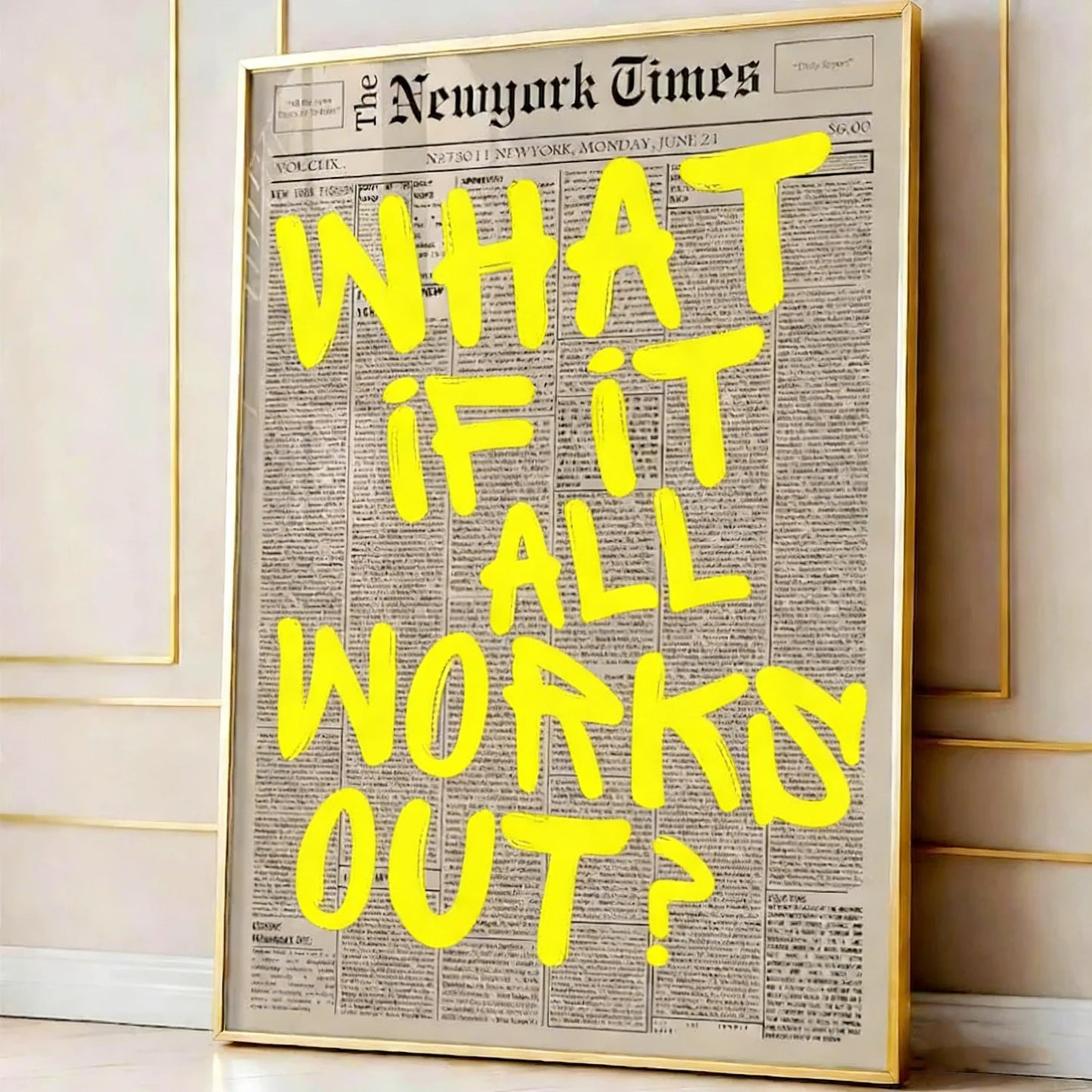 Retro-style "If All Goes Well" Newspaper Layout Posters, Stylish Wall Decorations Inspirational Posters, "If" Themed Posters