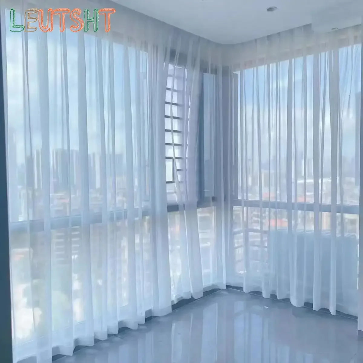 Custom Size White Sheer Curtains For Living Room Window Transparent Tulle Curtain Wedding Drapes Home Decor