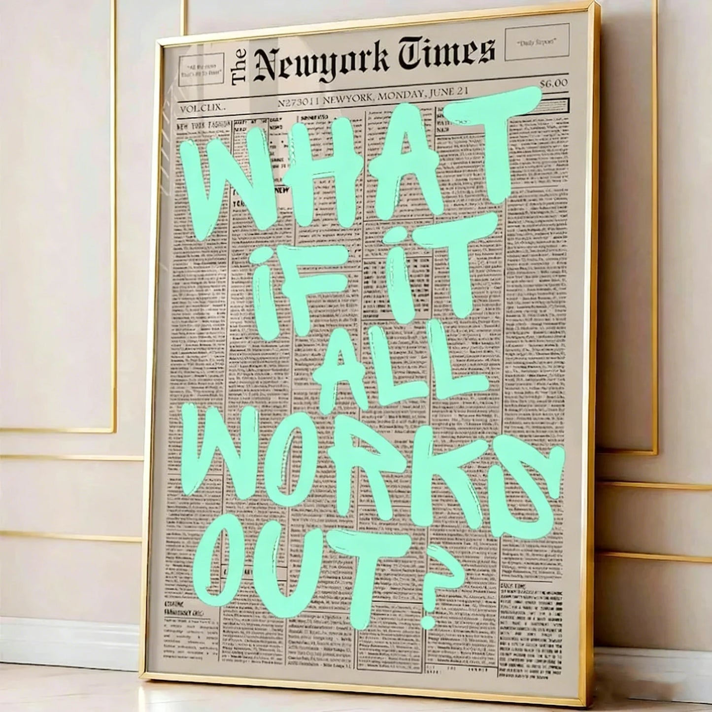 Retro-style "If All Goes Well" Newspaper Layout Posters, Stylish Wall Decorations Inspirational Posters, "If" Themed Posters