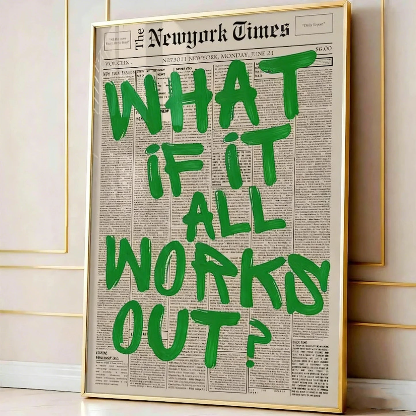 Retro-style "If All Goes Well" Newspaper Layout Posters, Stylish Wall Decorations Inspirational Posters, "If" Themed Posters